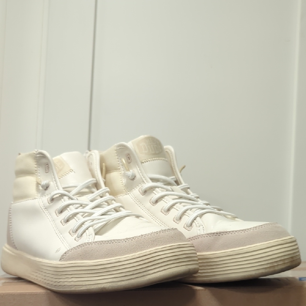 Hey Dude Women's Cream High-Top Sneakers Worn Once